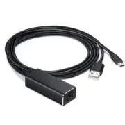 USB 2.0+USB 5pin to Ethernet Adapter USB to RJ45 Supporting 10/100Mbps Ethernet