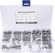 300PCS Hex Grub Screw, 304 Stainless Steel Wrench Fastener Set, Compact Hex Socket Screws, Threaded Fasteners Set for Electronic Instruments
