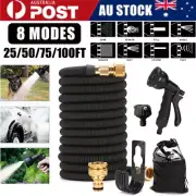 AU 20/50/75/100FT Expandable Garden Hose Flexible Durable Water Hose Spray Gun