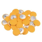 30pcs Fabric Cloth Covered Button 25mm Metal Round Sewing Buttons, Yellow