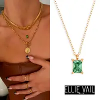 在飛比找蝦皮商城優惠-ELLIE VAIL 邁阿密防水珠寶 祖母綠切割綠水晶項鍊 