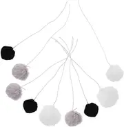 COMPUKAS 9pcs Plush Cat Teaser Balls Interactive Hanging for Indoor Cats DIY Climbing Tower Accessories Engaging Play Experience Multiple Color Options for Active Kittens