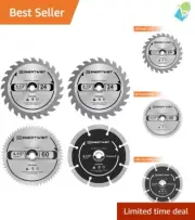 Efficient 4-1/2” Saw Blade Set with TCT & HSS for Precision Cutting – 3/8” Arbor