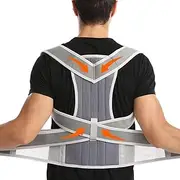 Shoulder Posture Corrector Women Men Breathable Full Back Brace Lumbar Spine Support Belt Teenager Student Scoliosis And Hunchback Correction For Upper And Lower Back Pain Relief(Gray,Small)