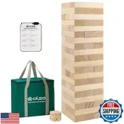 Olsa Giant Tumble Tower 60 PCS Wooden Block Stacking Games with Carrying Bag