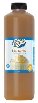 CARAMEL EDLYN FLAVOUR TOPPING SYRUP 1L Bottle Thick Shake Milkshakes /Sundaes