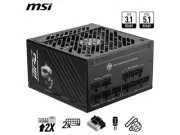 MSI - MPG A850GS PCIE5, 80+ Gold Full Modular Gaming PSU, 12V-2x6 Cable, 5080 50