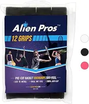 Alien Pros Tennis Racket Grip Tape (1/12 Grips) - Precut and Dry Feel Tennis Grip - Tennis Overgrip Grip Tape Tennis Racket - Wrap Your Racquet for High Performance (1/12 Grips)
