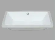 525X345x195mm ABS Rocky Gloss White Ceramic Rectangle With Overflow Undermount Basin