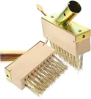 Totority 2PCS Gardening Steel Wire Weeding Brush with Wooden Handle Durable Ground Crack Remover and Moss Cleaner Tool for Garden Maintenance and Care