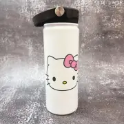 Sanrio Hello Kitty White Stainless Steel Tumbler Cup With Lid and Handle (NEW)