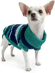 Huskimo Dog Jumper Ski Lodge Green 40cm – Soft Dog Sweater, Stretch Fit, Machine Washable, Winter Dog Clothing