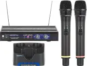 VocoPro UHF Dual-Channel Rechargeable Wireless Microphone System - UHF-3205-9