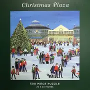 Christmas Plaza Puzzle 500-Piece Galison Artwork by Judy Joel