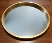 Medium Round Gold Art Deco Home Decor Clasic Mirrors 21.65 in. H x 21.65 in. W