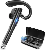 Earpiece, Waterproof Wireless Handsfree Headset with Charging Case, Lightweight Single Ear Driving Headset for Trucker Driver Office
