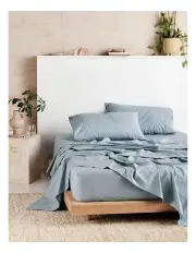 [Linen House] Vienna 300T Cotton Percale Sheeting Blue