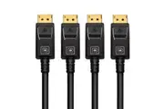 2PK Cruxtec 3m Male to M DisplayPort 1.2 4K HD Display Port Cable Connector Bla