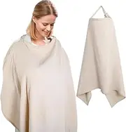 Cozary Nursing Cover for On The Go, Nursing Apron, 76 x 110 cm, Soft and Breathable Nursing Scarf, Cotton, Nursing Cover for Breastfeeding with Back Adjustable Strap, Adjustable Strap