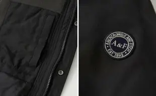 美國百分百【Abercrombie & Fitch】外套 AF 連帽 夾克 麋鹿 風衣 大衣 防風 保暖 黑色 S M L I510