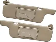 2Pcs Car Sun Visor Board Makeup Mirror Sun Shielding Board Compatible for Corolla 2001-2007 Beige