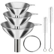 3 Pack Stainless Steel Mini Funnels for Filling Bottles Liquor Water Liquids
