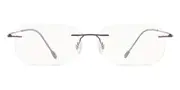 Rectangle Rimless Titanium Men's Glasses Online Purple Size 52 - Lenses Included - Private Health Rebate - Blue Light Block - SmartBuy Collection