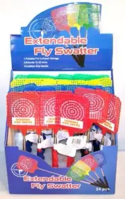 6 EXPANDABLE FLY SWATTER telescoping reach bug zapper insect extermator new