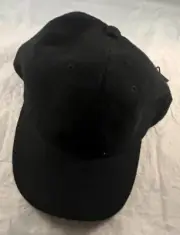 Bascom Projects Black 100% Cotton New Never Worn Leather Strapback Hat Unisex