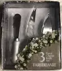 Farberware 3 Piece Cheese Knife Set - Knife, Spade and Spreader NEW