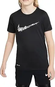 [Nike] Dri-FIT Basketball Swoosh Big Kids' (Boys') Training T-Shirt, Small Black