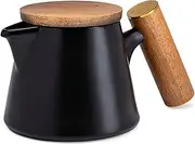 ChefWave Artisan Series Ceramic Tea Pot with Stainless Steel Extra-Fine Infuser for Loose Leaf Tea and Bamboo Cool Touch Lid, 20 oz.