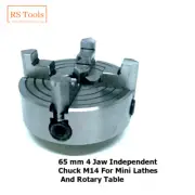 New Rotary Table And 65mm 4 Jaw Independent Chuck M14 For Mini Lathes AU RSTOOLS