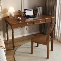 在飛比找樂天市場購物網優惠-美式輕奢實木書桌家用辦公桌現代簡約電腦桌臥室學習桌書房寫字桌