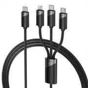 Toocki TQ-X07 100W USB-C to USB-C/Micro/iP Cable Fast Charging Data Transmission Tinned Copper Core Line 1.2M Long for i