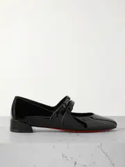 [Christian Louboutin] Christian Louboutin - Sweet Jane Patent-leather Flats - Black - IT40.5 IT 40.5 Black