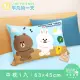 【享夢城堡】MIT卡通枕頭63x45cm一入(LINE FRIENDS 熊大兔兔平凡的一天-藍)