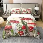 100% Nature Watercolor Mushroom Duvet Cover Full Size,Underwater Sealife