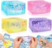 Nice Cube, Fidget Ball, Anti-Stress Adult Fidget Cube, Stress Balls, Squeezes Cube, Ice Cube Fidget Toy, Pack of 3 Stress Ball Children's Ice Cubes, Stress Ball Cube, Stress Ball, Colour Random