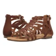NEW Report Girls' Cailey Gladiator Strappy Sandal Shoe Size US 5 M Big Kid Brown