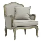 Atlin Designs 18.5'' Rubber Wood/Linen Accent Chair in Beige