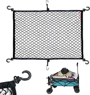 ISIU Cargo Net for Utility Folding Wagon, Garden Cart, Folding Trolley Cart, Beach Cart, Made of Heavy Duty Nylon Net with Storage Bag / 38"X32"