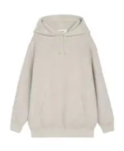 long hoodie in BRUSHED llama White