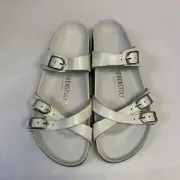 Birkenstock New with Box Franca White Natural Leather Exquisite Nar Select Size