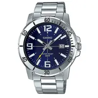 在飛比找PChome24h購物優惠-【CASIO】潛水風格日期顯示腕錶-藍面數字時刻(MTP-V