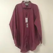 New Robert Graham Bourdeaux Red Button Down L/S Dress Shirt 47 18.5 37/38 Big
