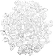 IMIKEYA 200 Pcs Decorative Artificial Ice Cubes Reusable Transparent Plastic Ice Rocks for Home Decor Aquariums Vases Realistic Fake Cubes for Unique Aesthetic Appeal
