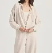 Splendid waffle scuba zip-up pullover Moonstone