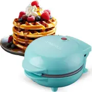 Ceramic Nonstick Mini Snack Waffle Maker, 4” Mold, Quick Heat for Crispy Waff...