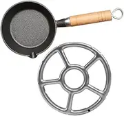 Outanaya Mini Cast Iron Frying Pan with Handle Compact Skillet for Cooking Eggs and Omelettes for Outdoor Camping and Indoor Use Quick Heating Mini Pot